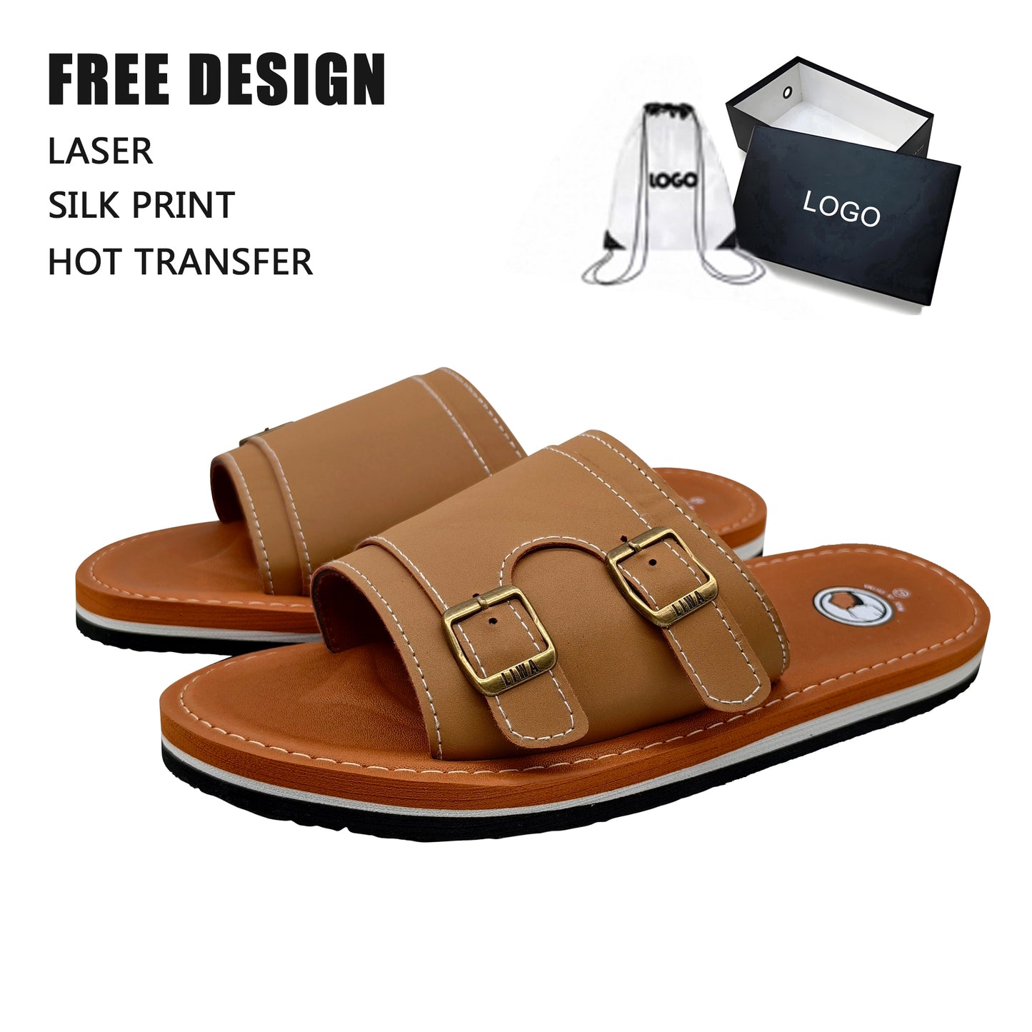Vintage Dual Buckle Custom Slides