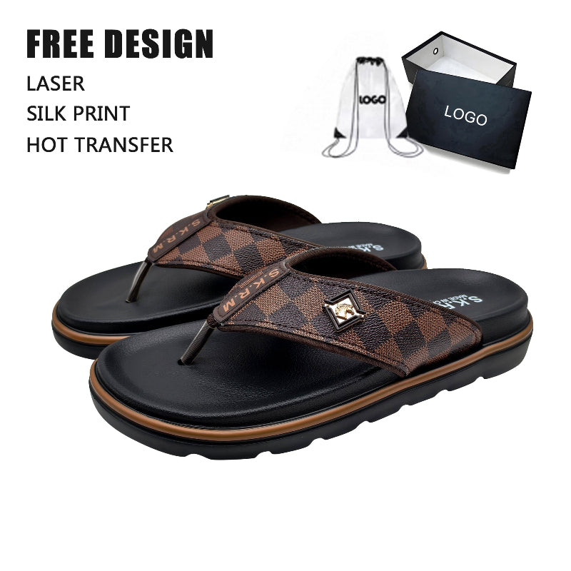 Metal Badge Thong Sandals
