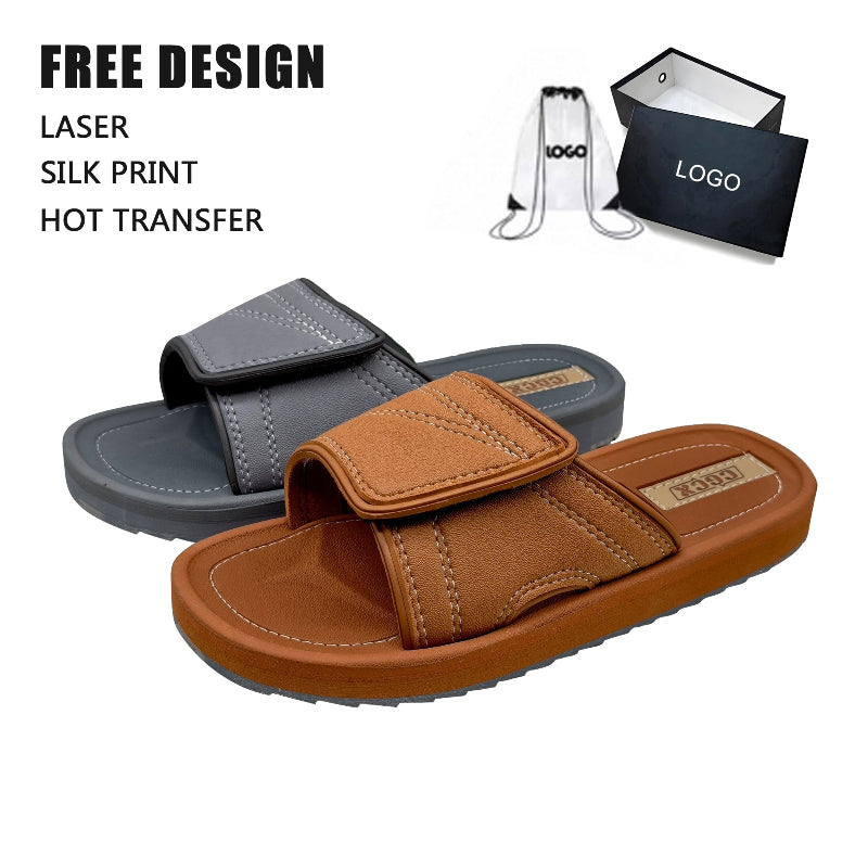 Velcro Suede Men Slides