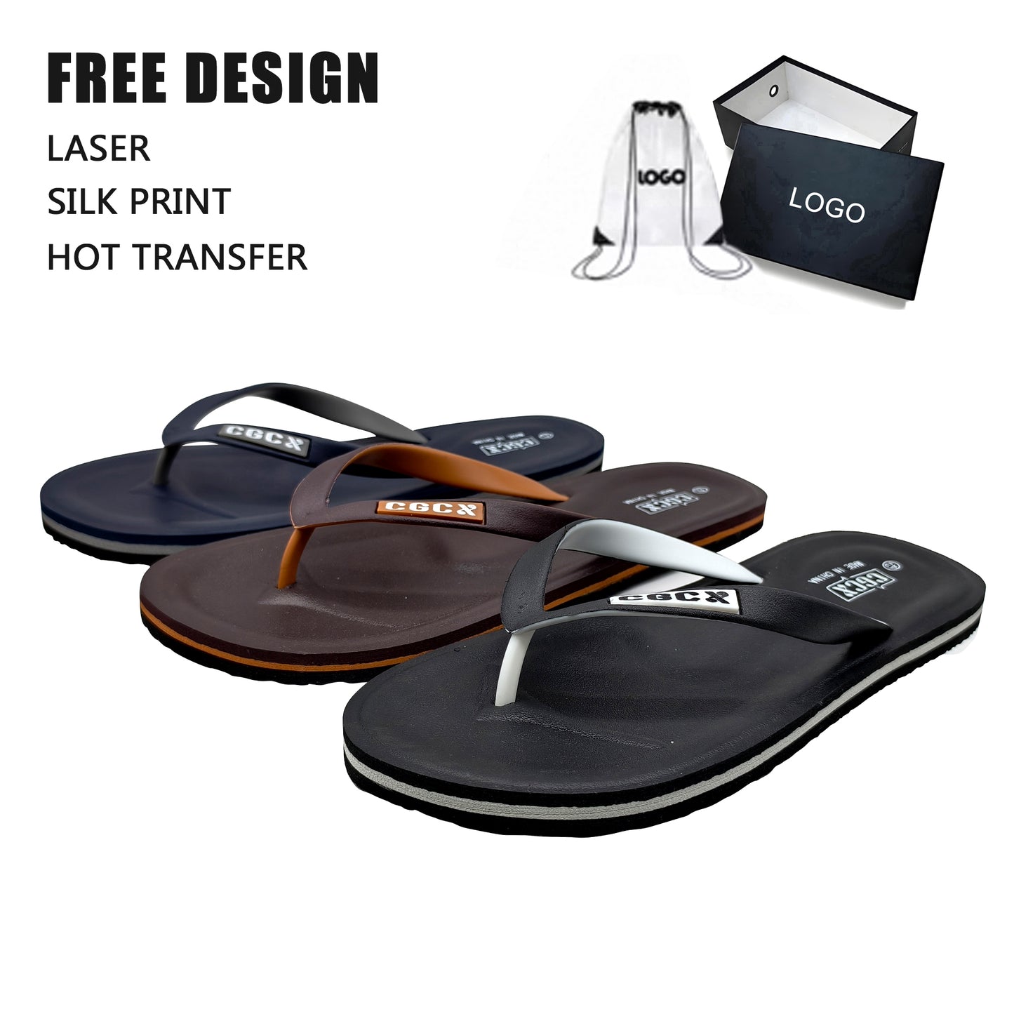 Multicolor Strap Flip Flops