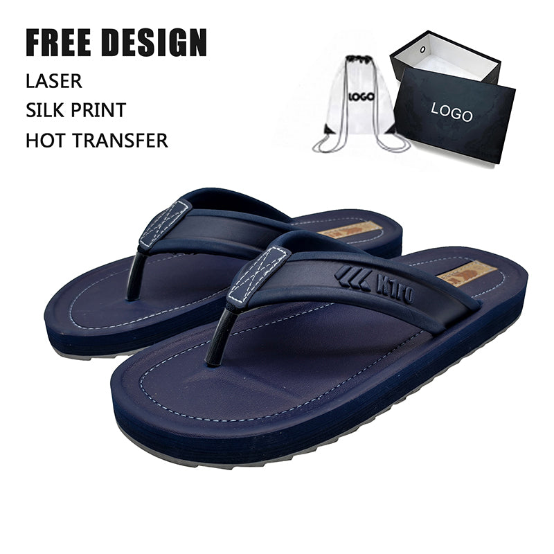 Navy Solid EVA Flip Flops Bulk