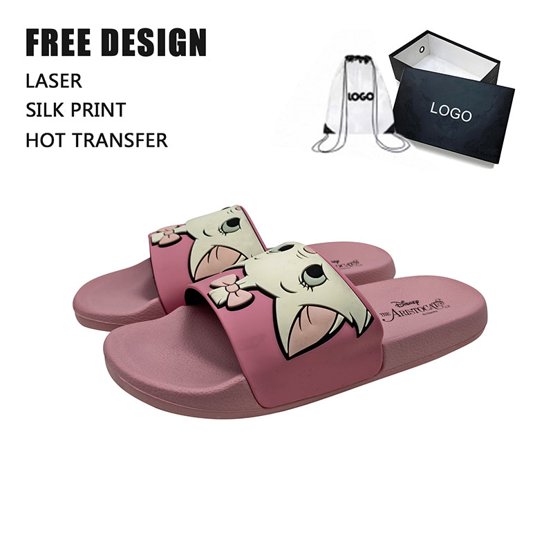 Cartoon Cat Print Slide Sandals Bulk