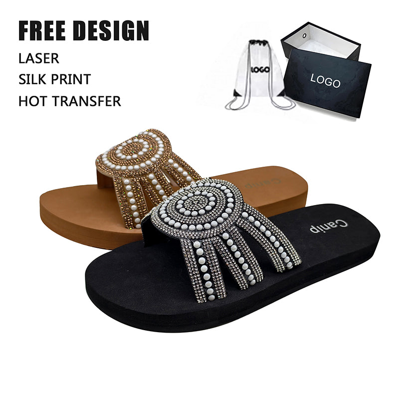 Pearl Rhinestone Slides