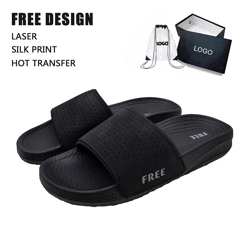 Black Perforated EVA Slides