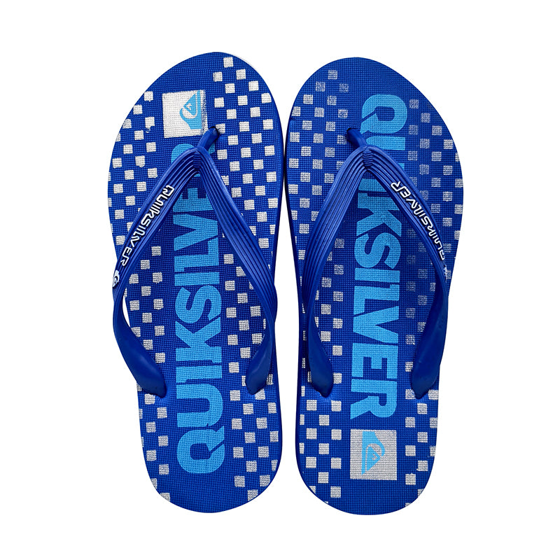 Square Print Beach Flip Flops