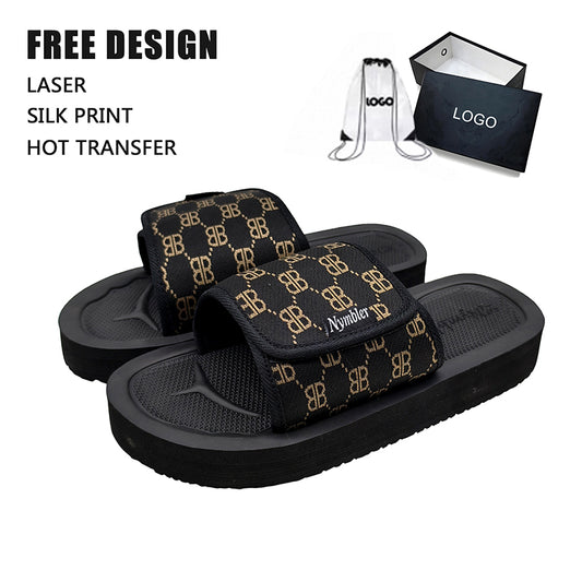 Black Monogram Slides