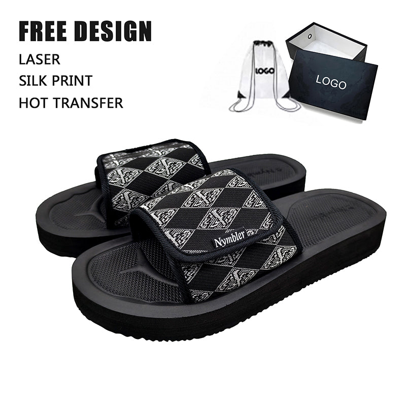 Diamond Jacquard Velcro Slides