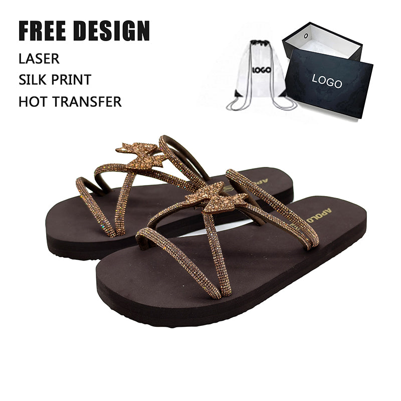 Rhinestone Butterfly Slide Sandals