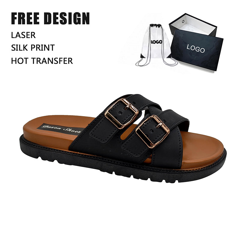 Two Strap Lug Sole Slippers