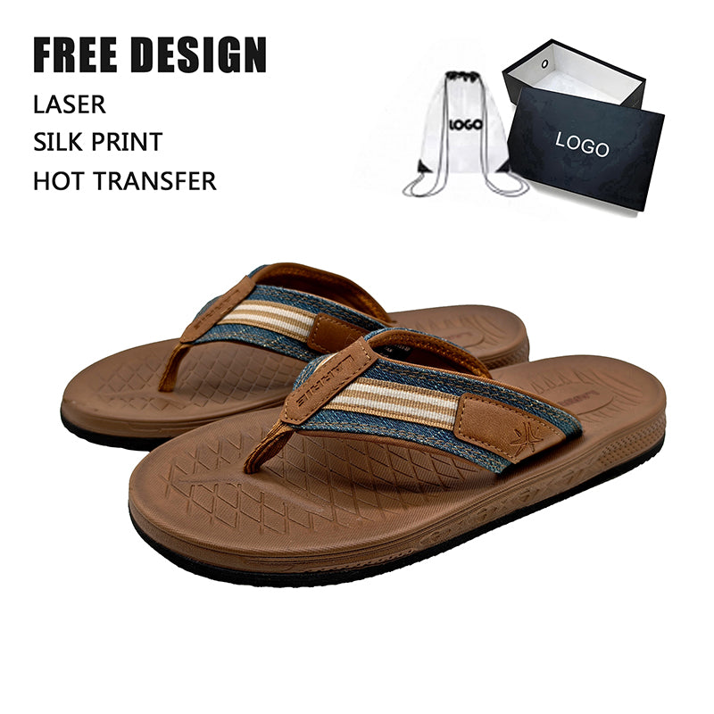 Leather Patch Thong Sandals