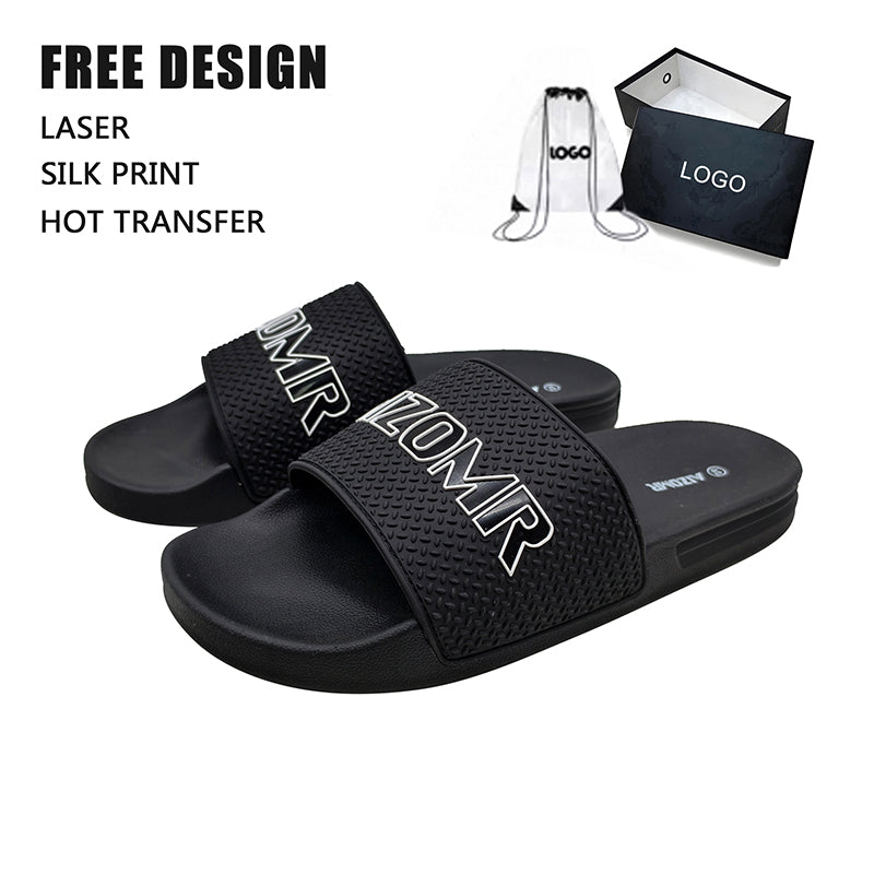 All Black Letter Graphic EVA Slides