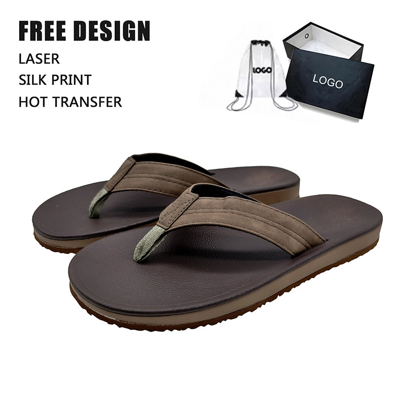 Double Stitch Suede Men Flip Flops