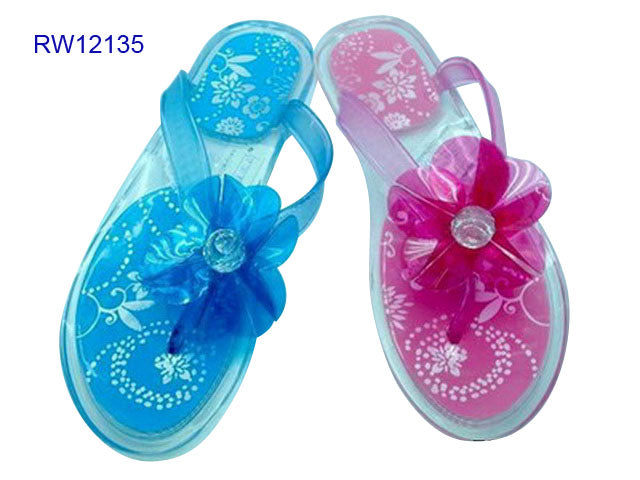 Women's Gem Flower Beach Jelly Flip Flops Wholesale