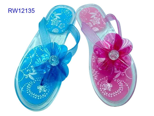 Women's Gem Flower Beach Jelly Flip Flops Wholesale