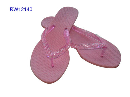 Sequin Strap White Women's Casual Flip Flops