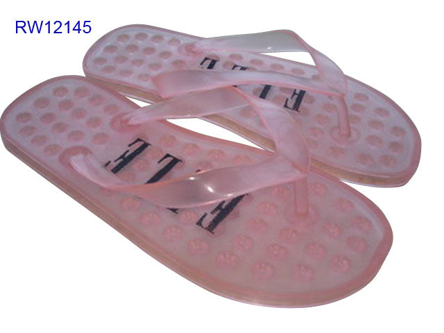 Non-slip Textured Sole Transparent Pink ELLE Flip Flops
