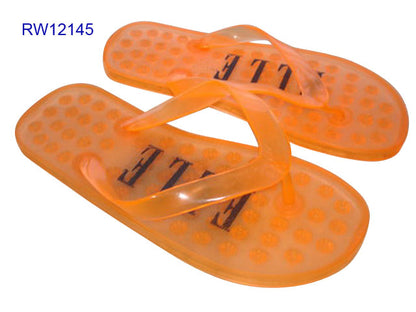 Non-slip Textured Sole Transparent Pink ELLE Flip Flops
