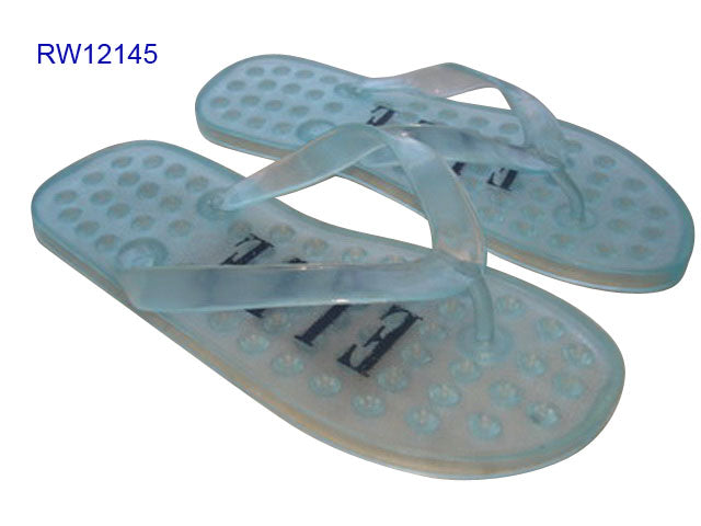 Non-slip Textured Sole Transparent Pink ELLE Flip Flops