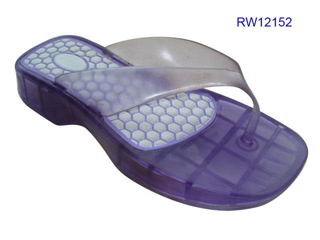 See-Through Purple Wedge Sandals - Retro 90s Nostalgia