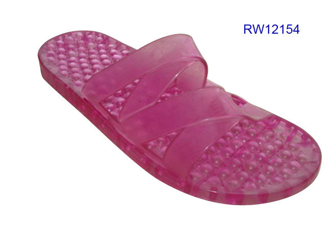 Pink Bubble Footbed Slides - Non-Slip Summer Slippers