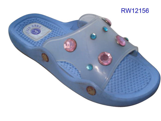 Blue Sole Transparent Strap Slippers