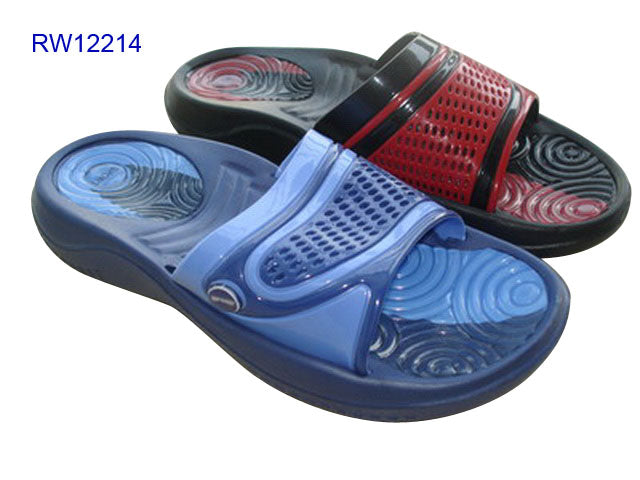 Mesh Ventilated Massage Footbed Slide Sandals