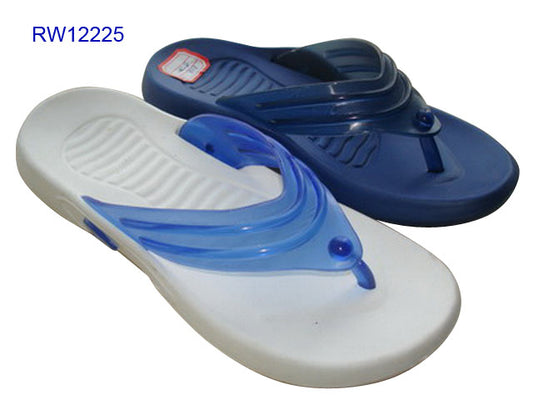 Wave Embossed Footbed Casual Thong Sandals