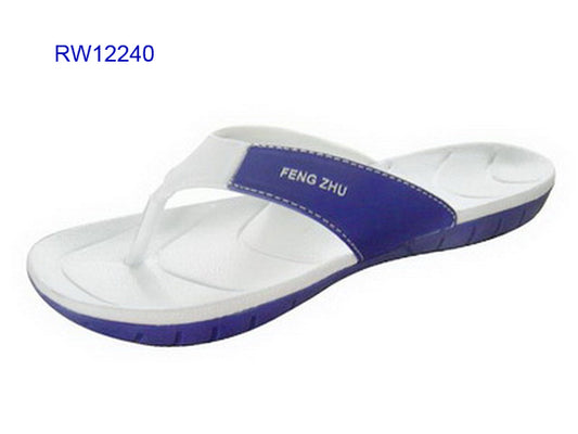 White & Blue FENG ZHU Men's Flip Flops