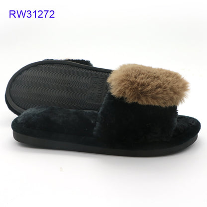 Wholesale Custom Pom Pom Fluffy Indoor Furry Slippers