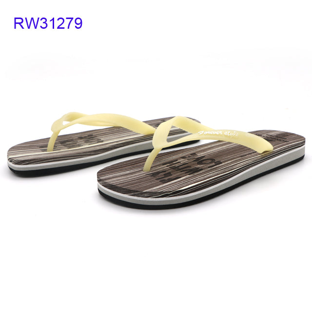 Wood Grain Printed EVA Flip Flops Custom OEM Available