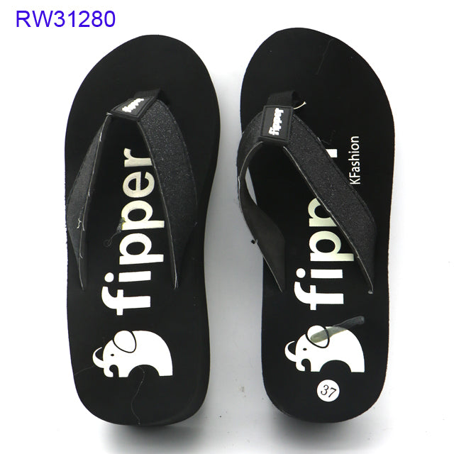 Letter Printed Wedge Slippers Factory Supply