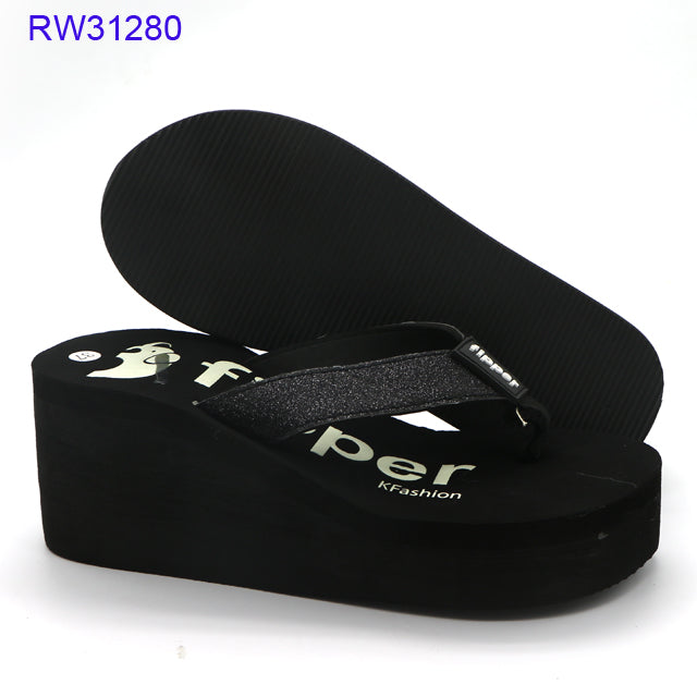 Letter Printed Wedge Slippers Factory Supply