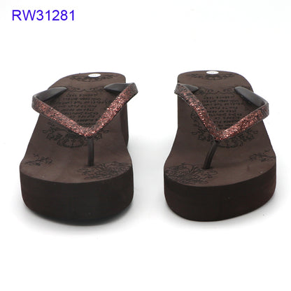 Wholesale Custom Glitter Strap Wedge Flip Flops