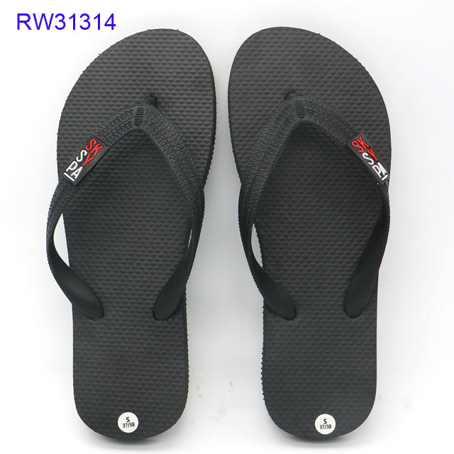 Customizable Black Rubber Flip Flops