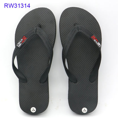 Customizable Black Rubber Flip Flops