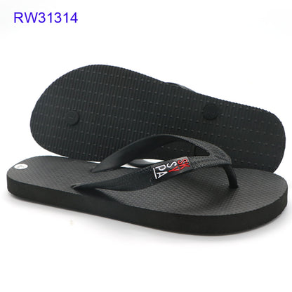 Customizable Black Rubber Flip Flops