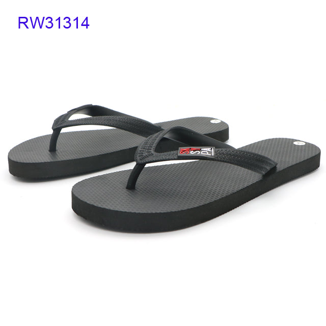 Customizable Black Rubber Flip Flops
