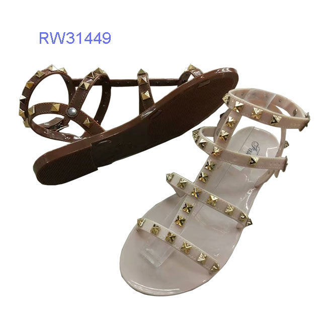 Wholesale Custom Studded Gladiator PVC Jelly Sandals