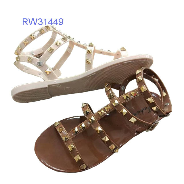 Wholesale Custom Studded Gladiator PVC Jelly Sandals